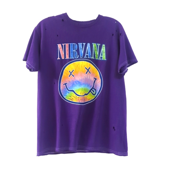 Nirvana Graphic Distressed / Ripped Tee ~ NWOT - Picture 5 of 10